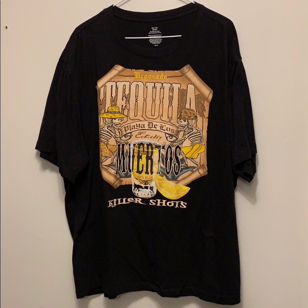 Black graphic tee shirt